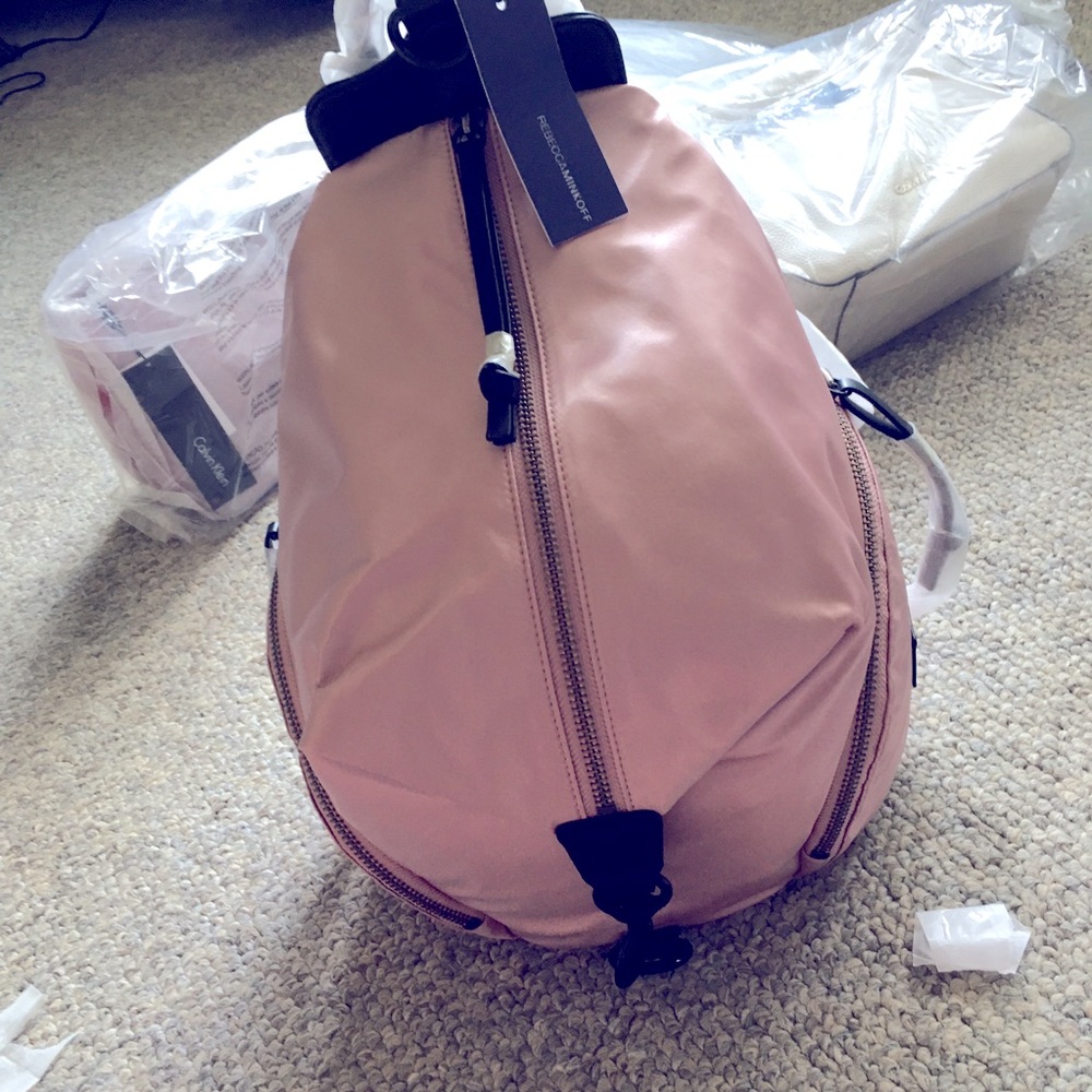 Rebecca Minkoff sporty satin Julian backpack pink